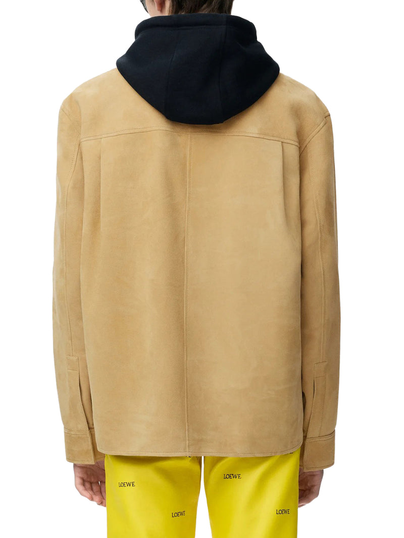 OVERSHIRT IN PELLE DI AGNELLO SCAMOSCIATA