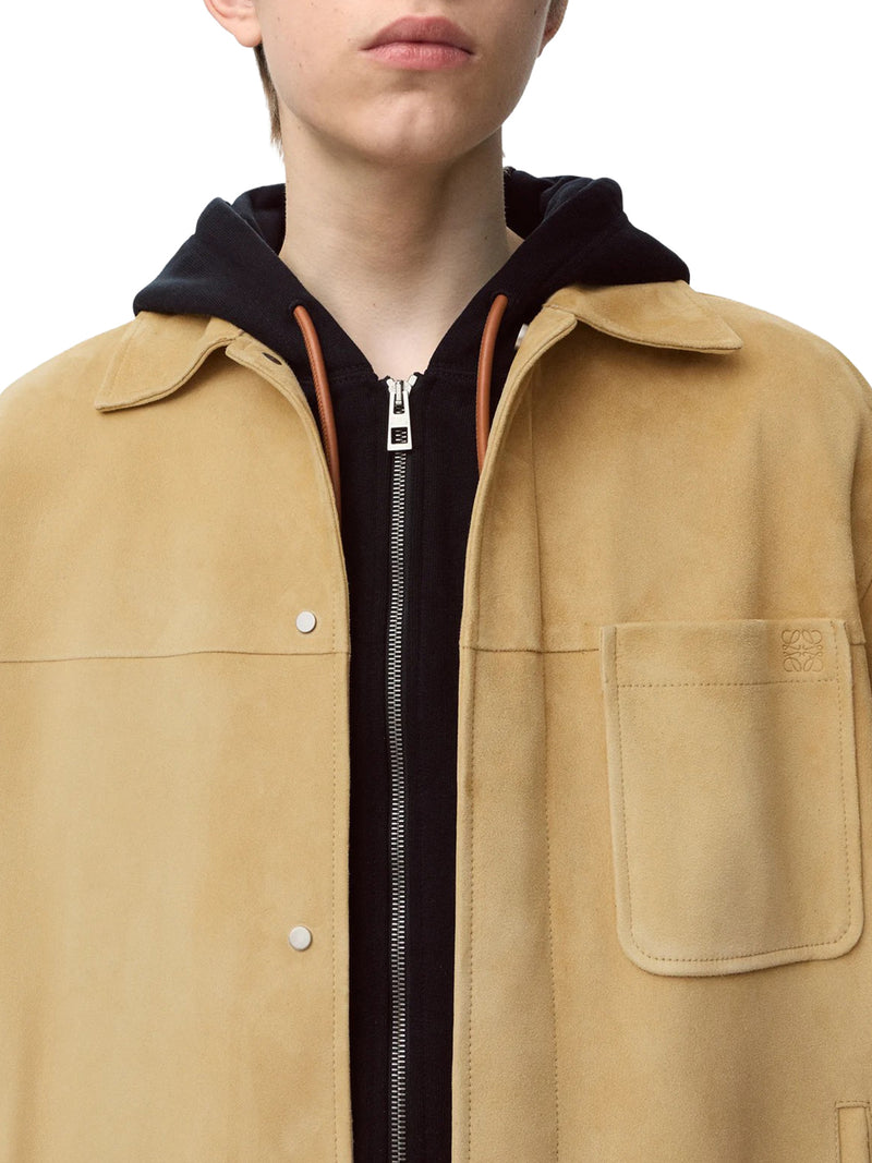 OVERSHIRT IN PELLE DI AGNELLO SCAMOSCIATA