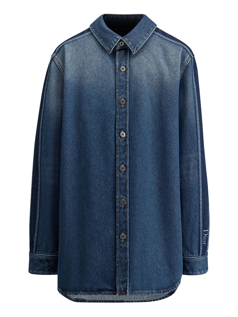 CAMICIA IN DENIM DI COTONE BLU SLAVATO