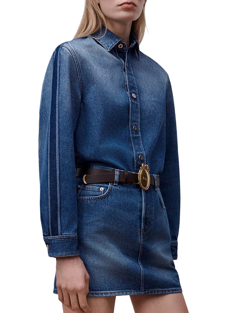 CAMICIA IN DENIM DI COTONE BLU SLAVATO