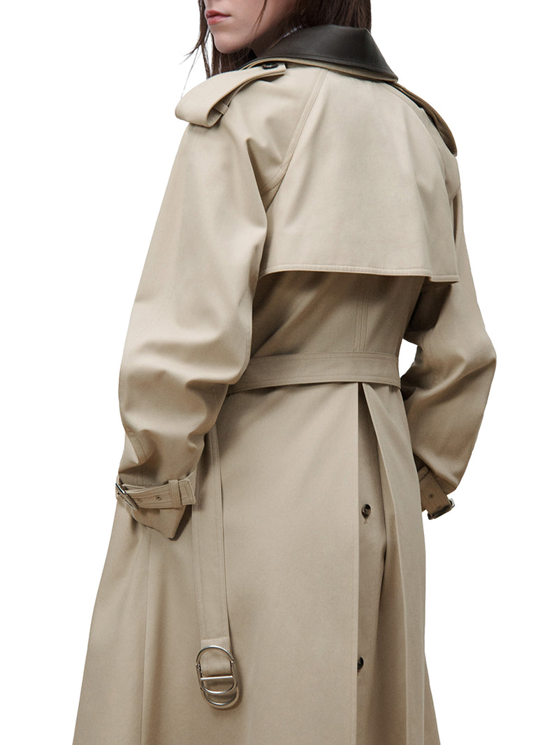 TRENCH GABARDINE DI COTONE E SETA BEIGE
