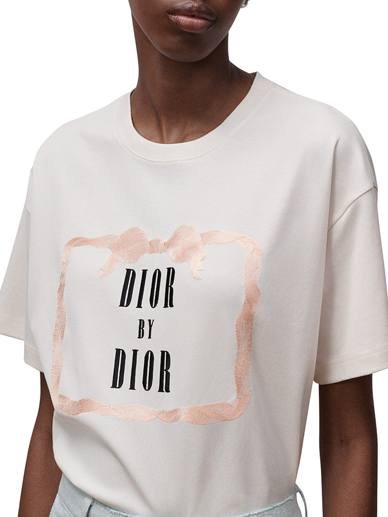 T-SHIRT OVERSIZE CON RICAMO BOOK COVER JERSEY DI COTONE