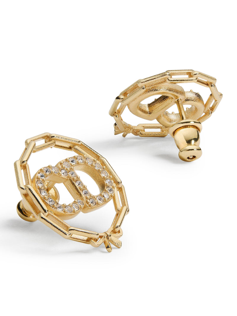 ORECCHINI A PERNO CD CIRCLE CHAIN
