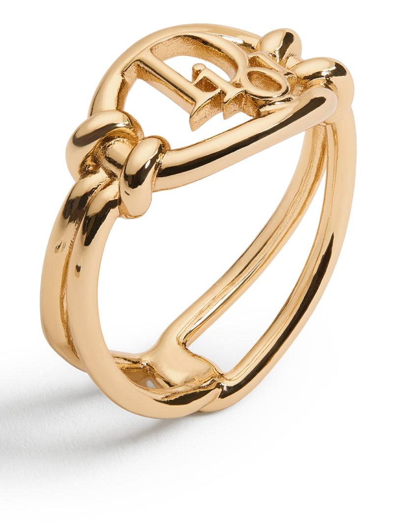 ANELLO DIOR OBLIQUO IN METALLO CON FINITURA ORO