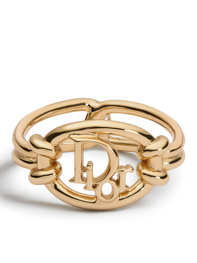 ANELLO DIOR OBLIQUO IN METALLO CON FINITURA ORO