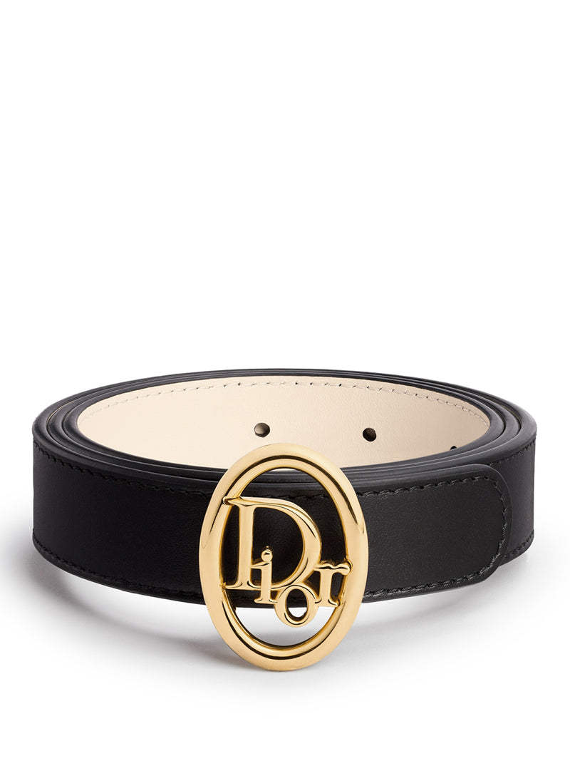 CINTURA DIOR OBLIQUE REVERSIBILE IN PELLE DI VITELLO LISCIA 25 MM