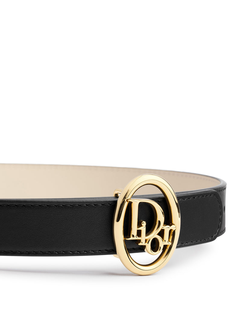 CINTURA DIOR OBLIQUE REVERSIBILE IN PELLE DI VITELLO LISCIA 25 MM