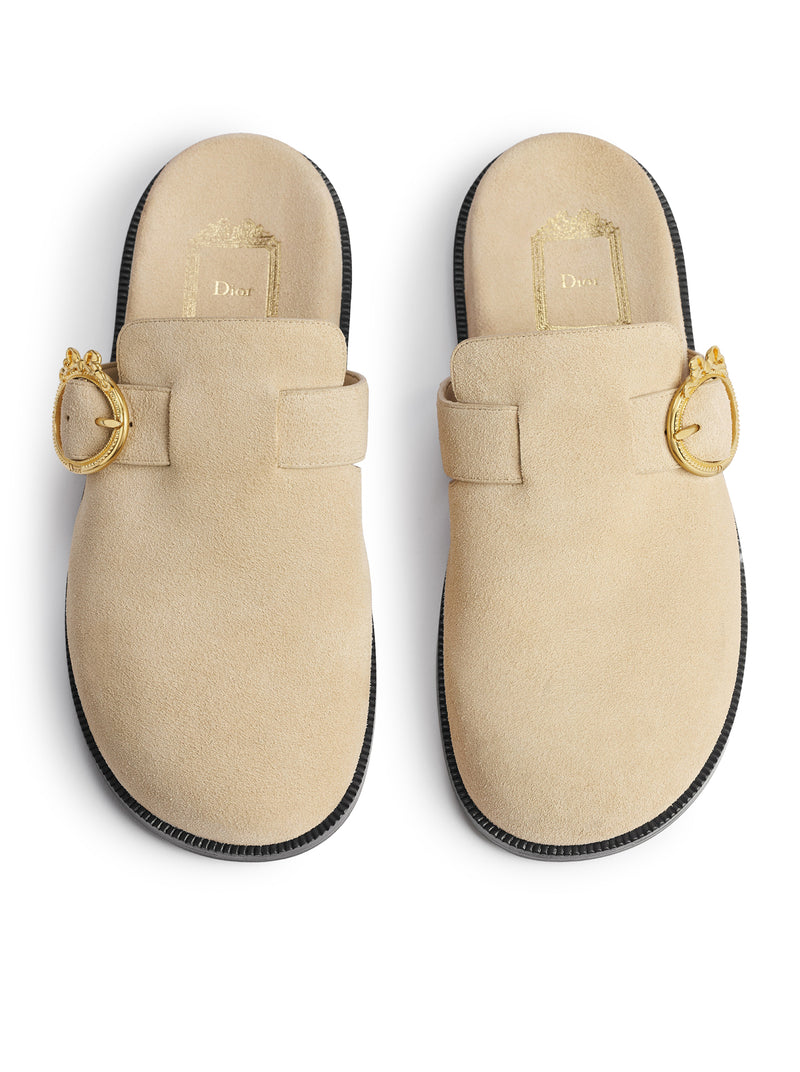 SABOT CON FIBBIA MÉDAILLON IN PELLE DI VITELLO SCAMOSCIATA