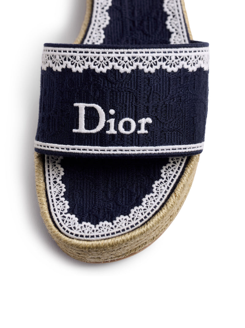 SANDALO CON ZEPPA DENTELLE IN COTONE RICAMATO DIOR OBLIQUE
