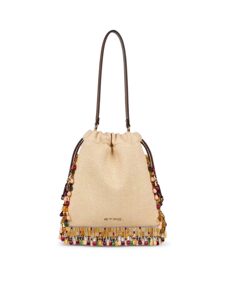 BORSA KALISPERA PICCOLA IN RAFIA CON RICAMO E PERLINE ETRO X TABBY BOOTH