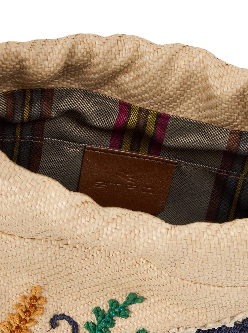 BORSA KALISPERA PICCOLA IN RAFIA CON RICAMO E PERLINE ETRO X TABBY BOOTH