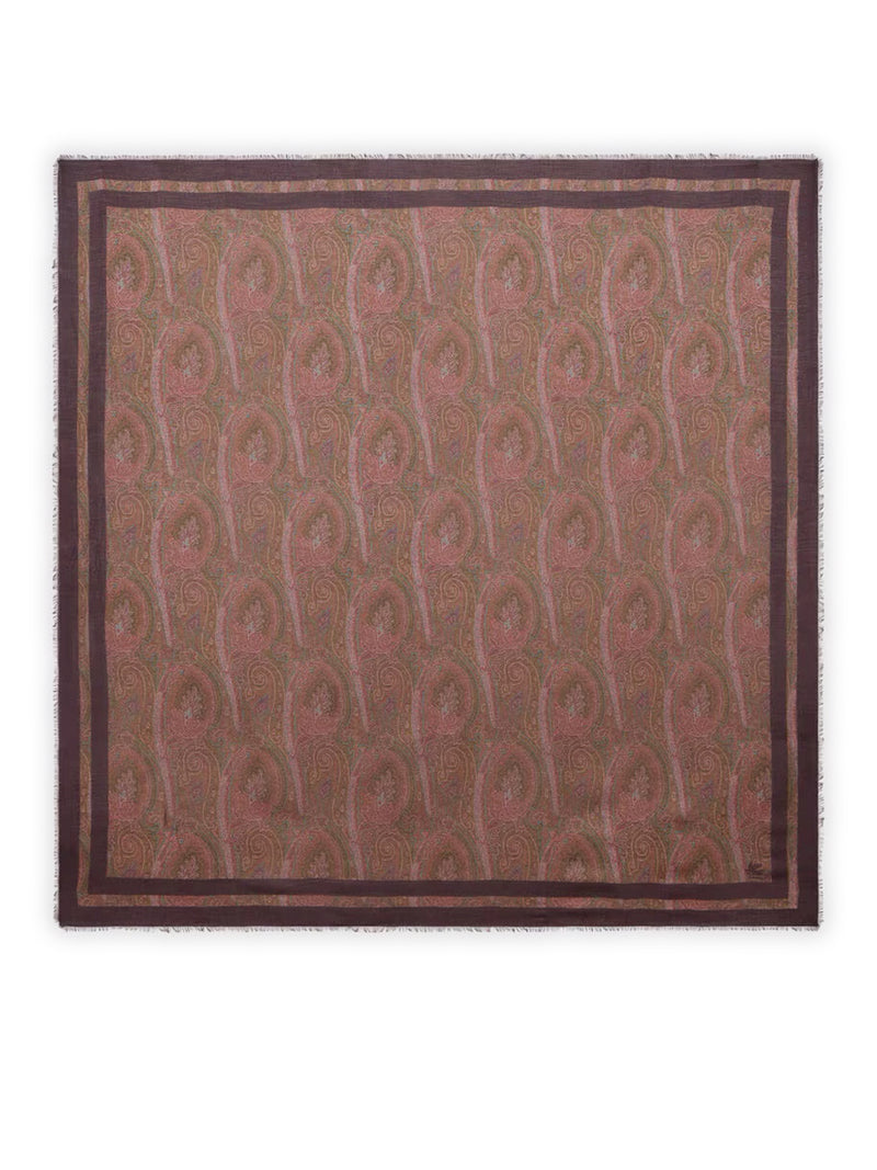 FOULARD IN CASHMERE CON MOTIVO PAISLEY FLOREALE