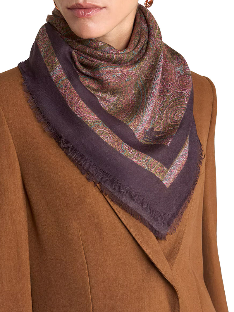 FOULARD IN CASHMERE CON MOTIVO PAISLEY FLOREALE