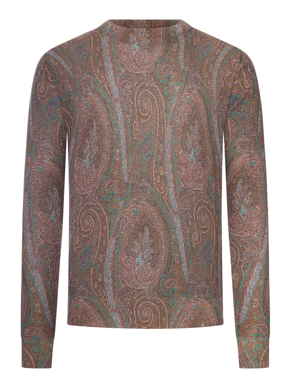 MAGLIA PAISLEY IN MISTO SETA E CASHMERE