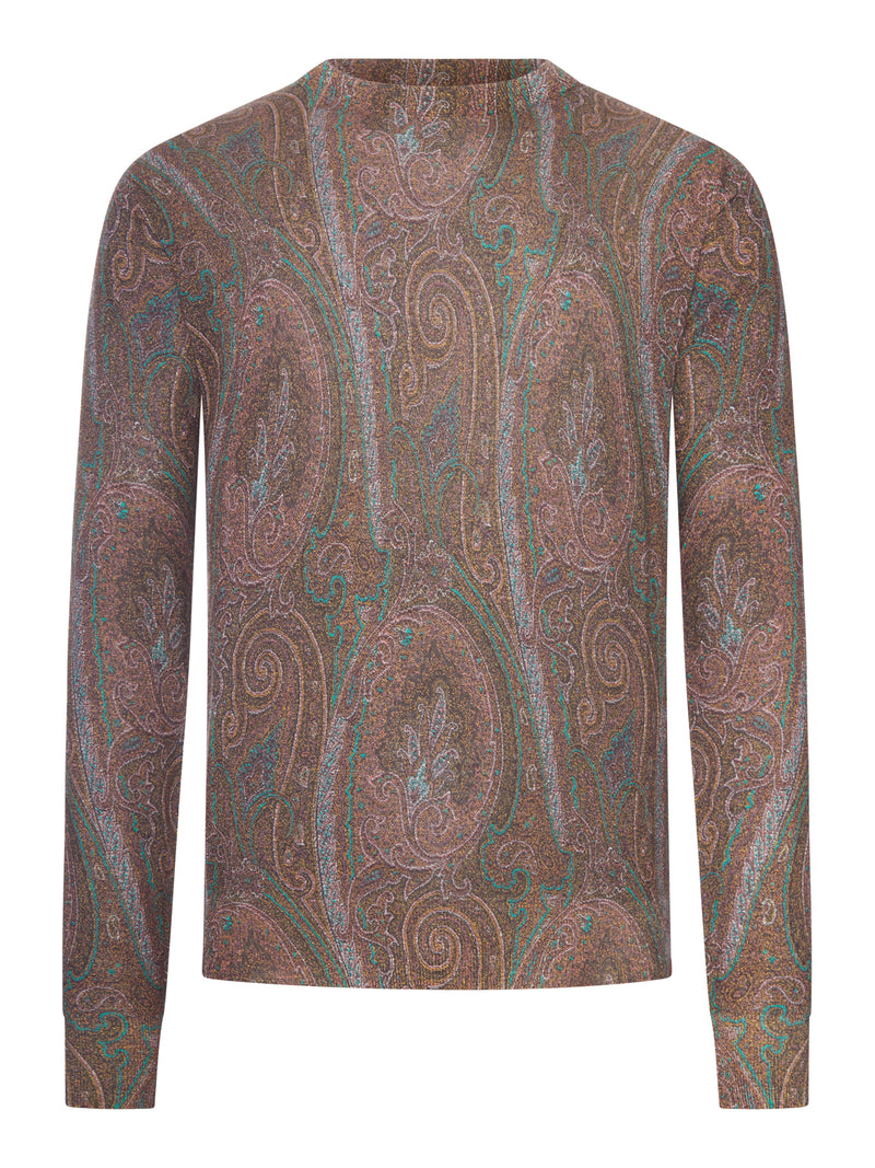 MAGLIA PAISLEY IN MISTO SETA E CASHMERE