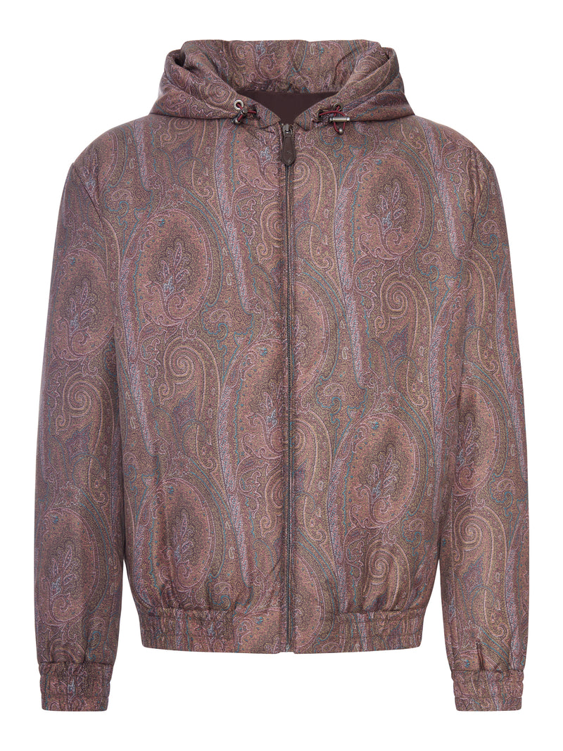 BOMBER IMBOTTITO CON CAPPUCCIO E MOTIVO ARNICA