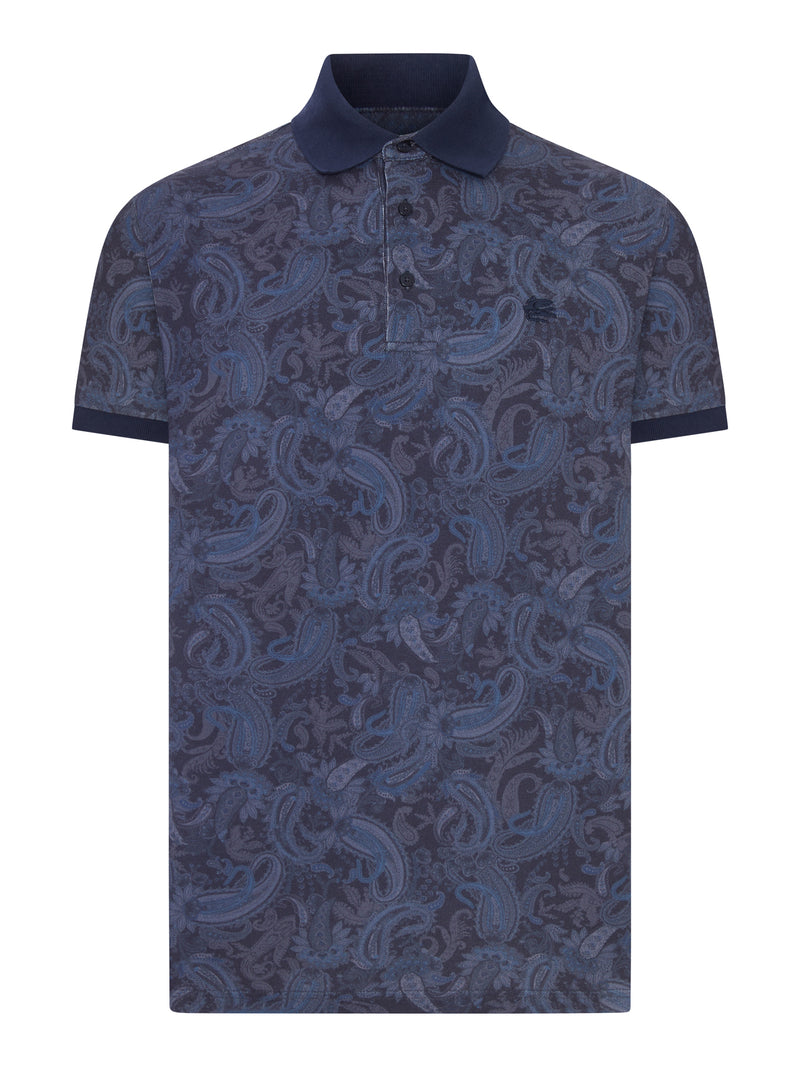 POLO IN COTONE PIQUET CON STAMPA PAISLEY