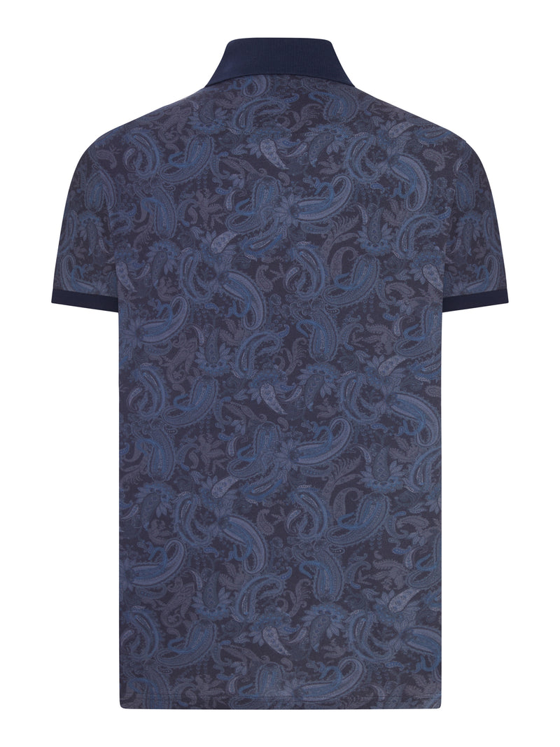 POLO IN COTONE PIQUET CON STAMPA PAISLEY