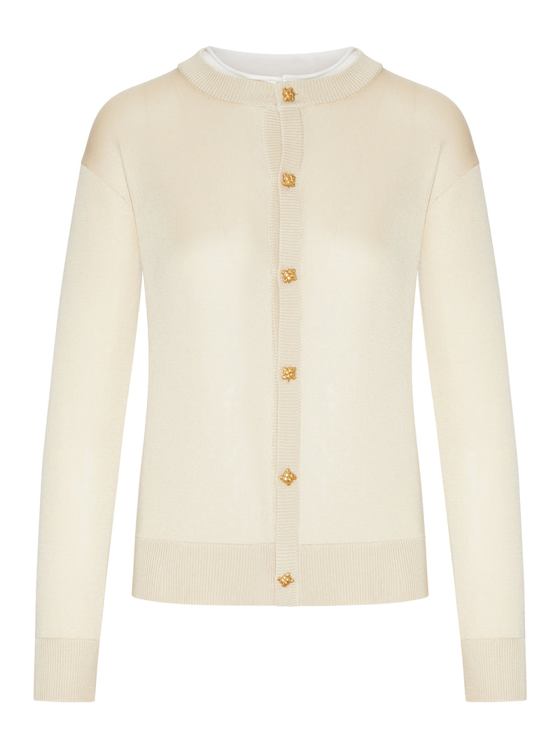 CARDIGAN IN MAGLIA DI SETA DOPPIA
