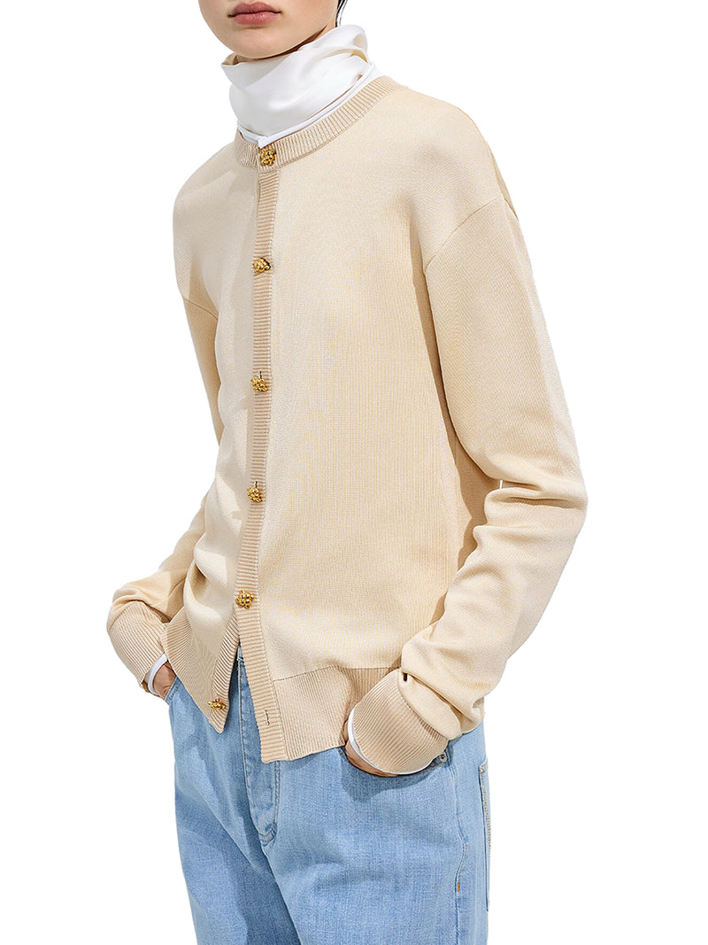 CARDIGAN IN MAGLIA DI SETA DOPPIA