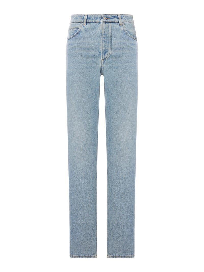 JEANS DRITTI IN DENIM LAVAGGIO CHIARO