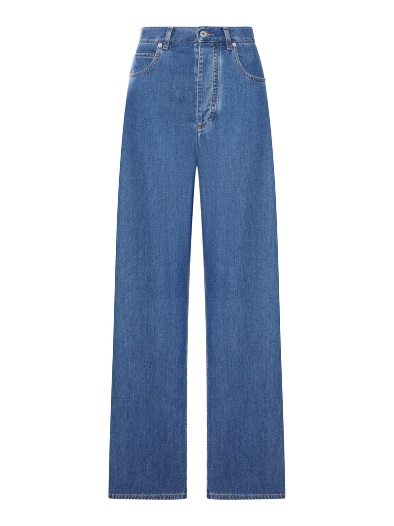 JEANS A GAMBA AMPIA CON LAVAGGIO ATLANTIC BLUE