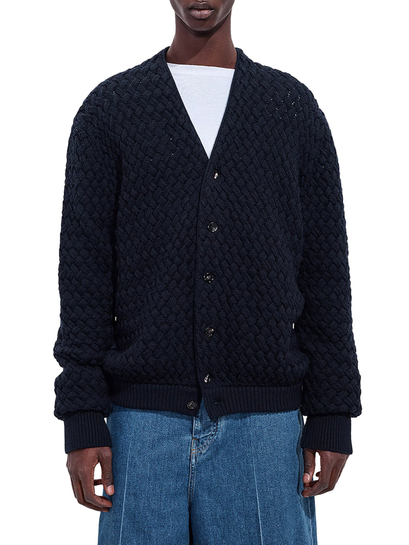 CARDIGAN INTRECCIATO IN LANA
