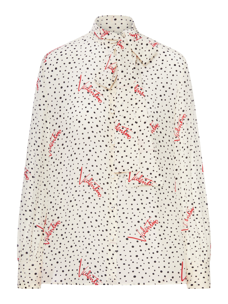 CAMICIA IN CREPE DE CHINE BOLLICINE PLUS DE POIS