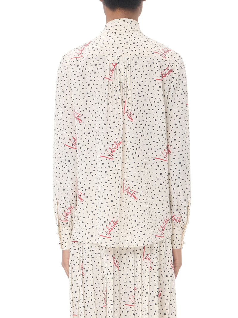 CAMICIA IN CREPE DE CHINE BOLLICINE PLUS DE POIS