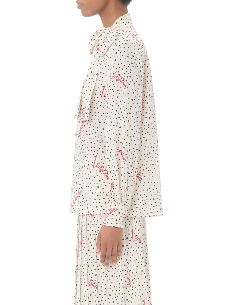 CAMICIA IN CREPE DE CHINE BOLLICINE PLUS DE POIS