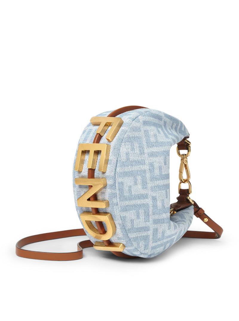 FENDIGRAPHY MINI BAG IN DENIM FF BLU CHIARO