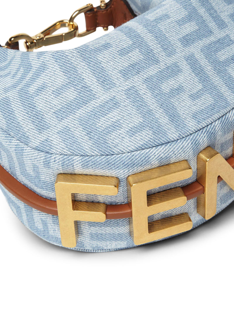 FENDIGRAPHY MINI BAG IN DENIM FF BLU CHIARO