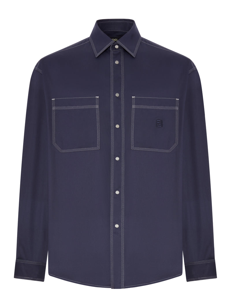 CAMICIA IN COTONE CON CUCITURE A CONTRASTO