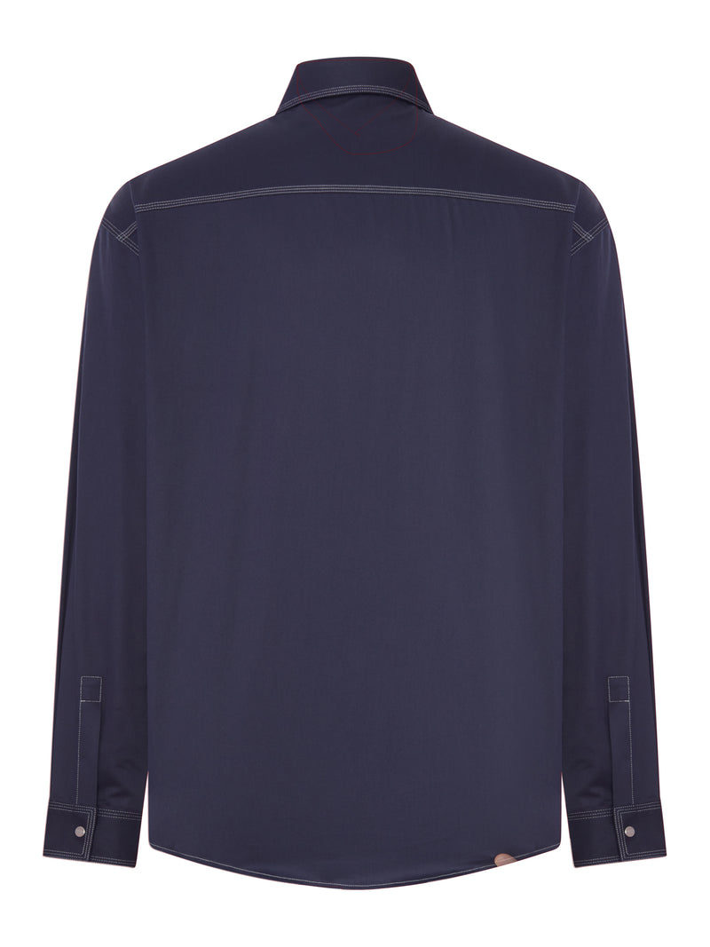 CAMICIA IN COTONE CON CUCITURE A CONTRASTO