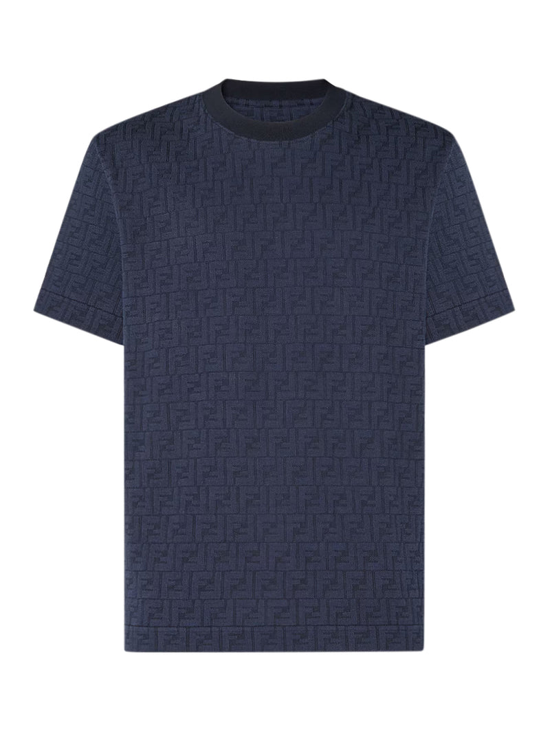 T-SHIRT IN PIQUET DI COTONE FF BLU SCURO