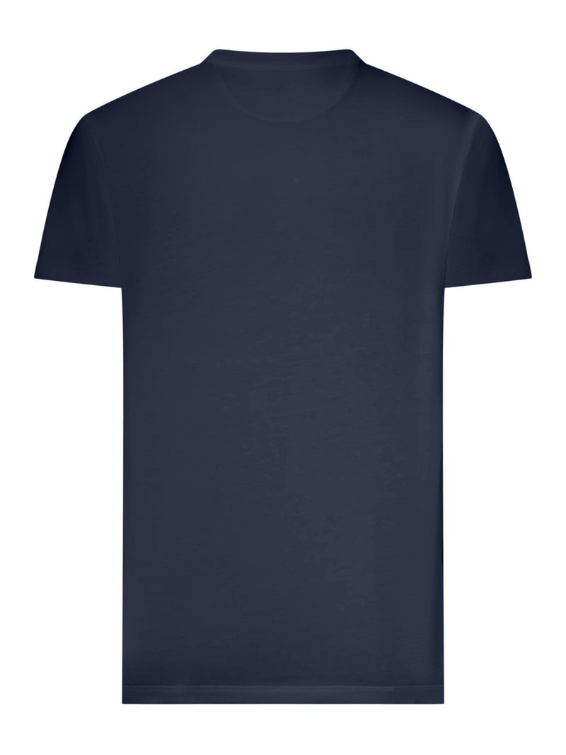 T-SHIRT IN COTONE BLU CON LOGO FRONTALE