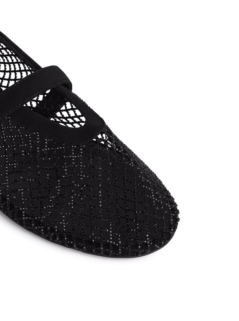 BALLERINE FLAT IN RETE CON STRASS