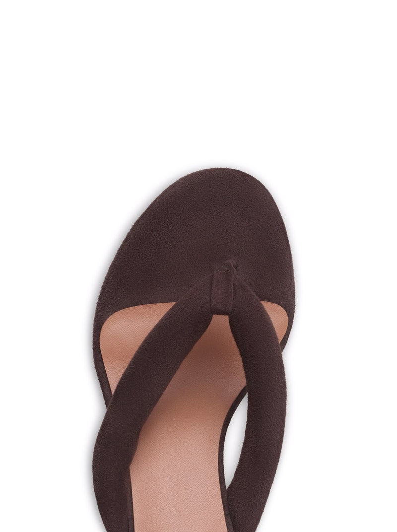 SANDALI CON TACCO IN PELLE SCAMOSCIATA