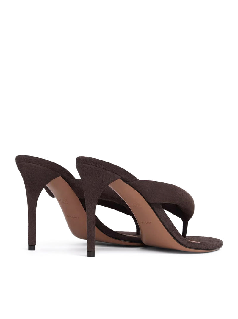 SANDALI CON TACCO IN PELLE SCAMOSCIATA