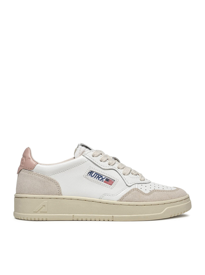 SNEAKERS MEDALIST LOW IN PELLE BIANCA E POWDER E SUEDE BEIGE