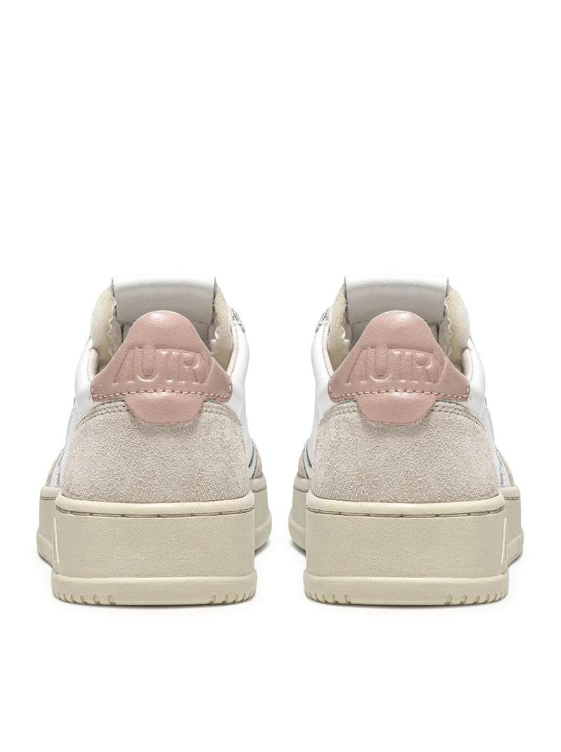 SNEAKERS MEDALIST LOW IN PELLE BIANCA E POWDER E SUEDE BEIGE