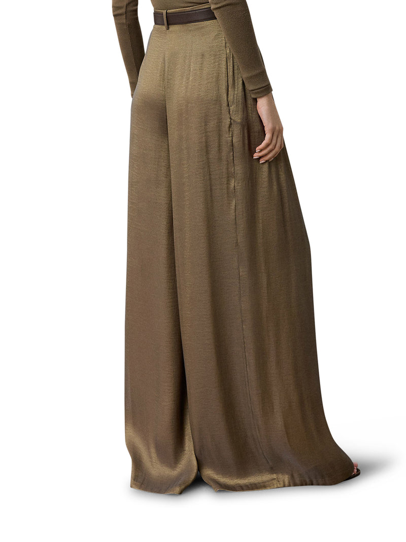 PANTALONI GREER IN LAMÉ CON PIEGHE