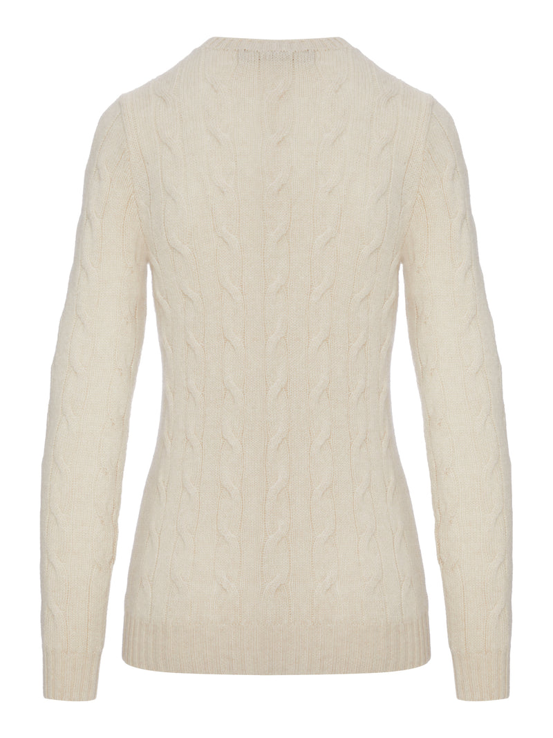 MAGLIA A GIROCOLLO IN CASHMERE A TRECCE