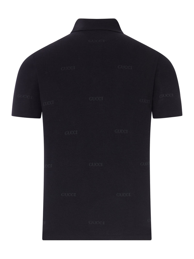 POLO IN LANA E SETA JACQUARD