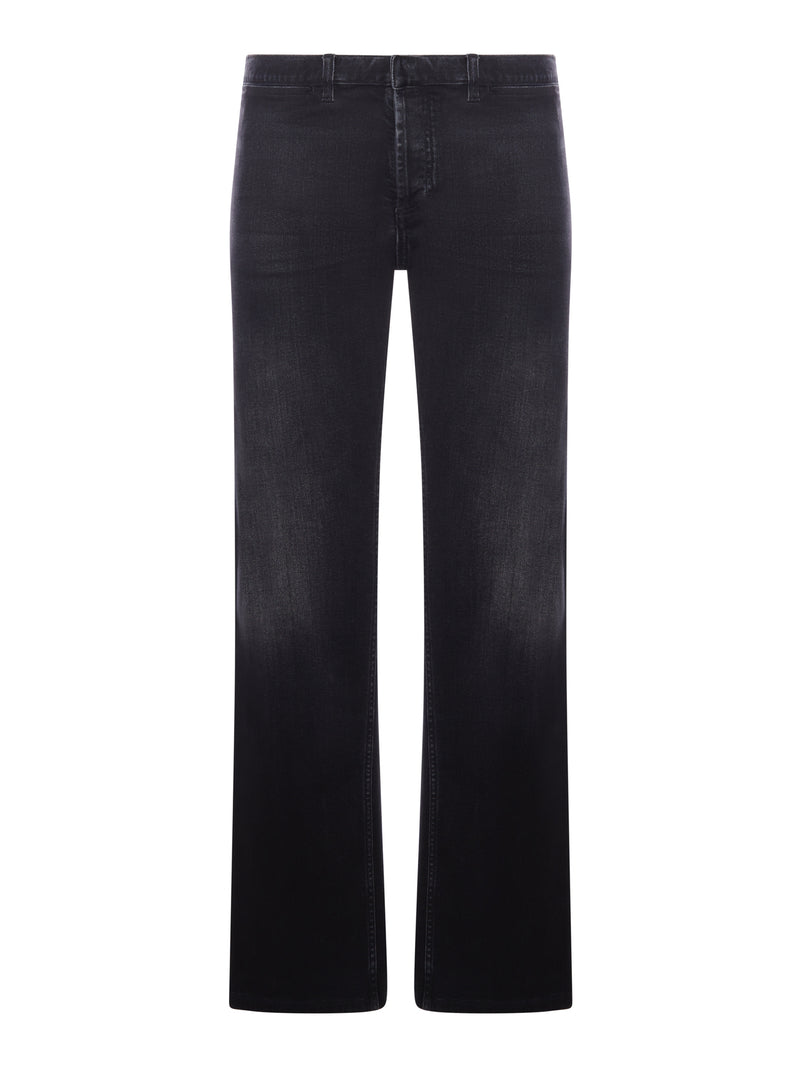 PANTALONE IN DENIM DI COTONE CON NASTRO WEB