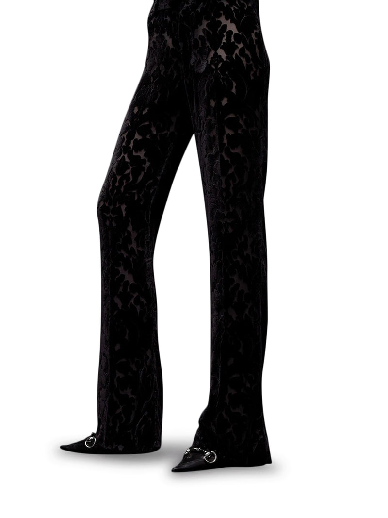 PANTALONE IN VELOUR DEVÓRÈ CON STAMPA FLOREALE