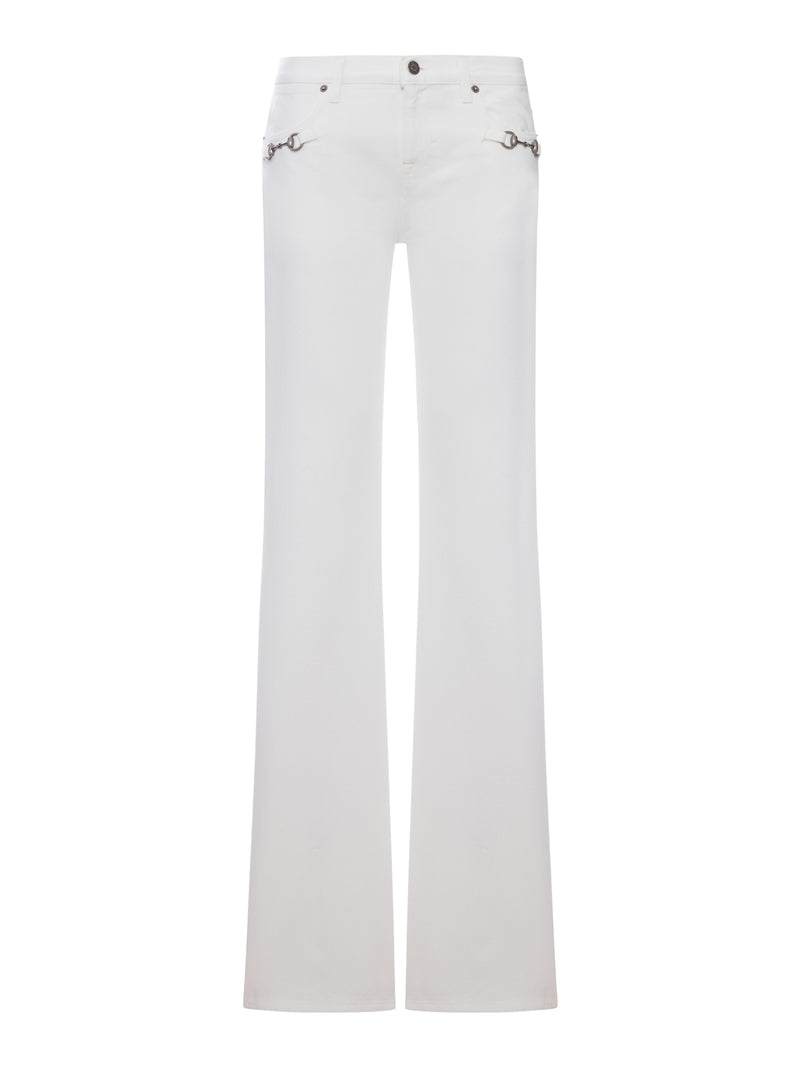 JEANS FLARE BIANCHI CON MORSETTI