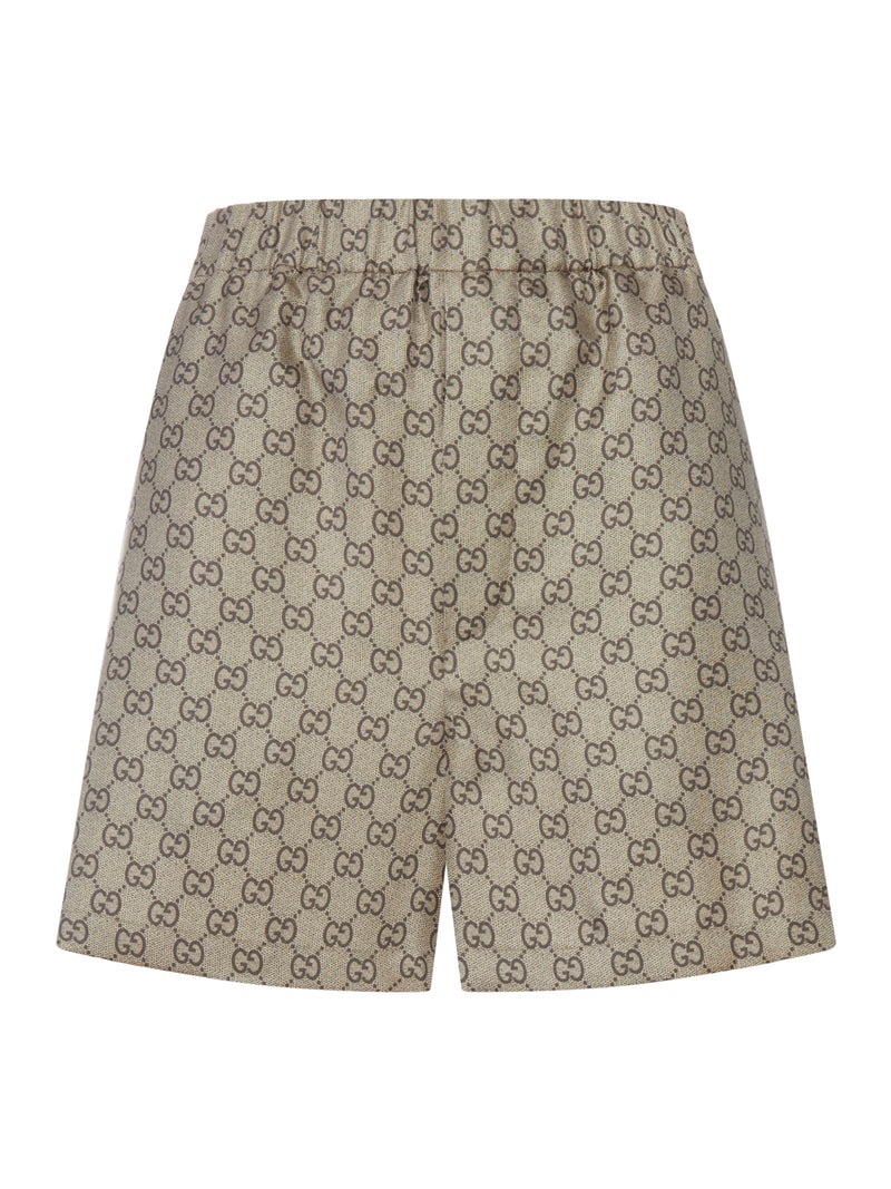 SHORTS IN TWILL DI SETA STAMPATI