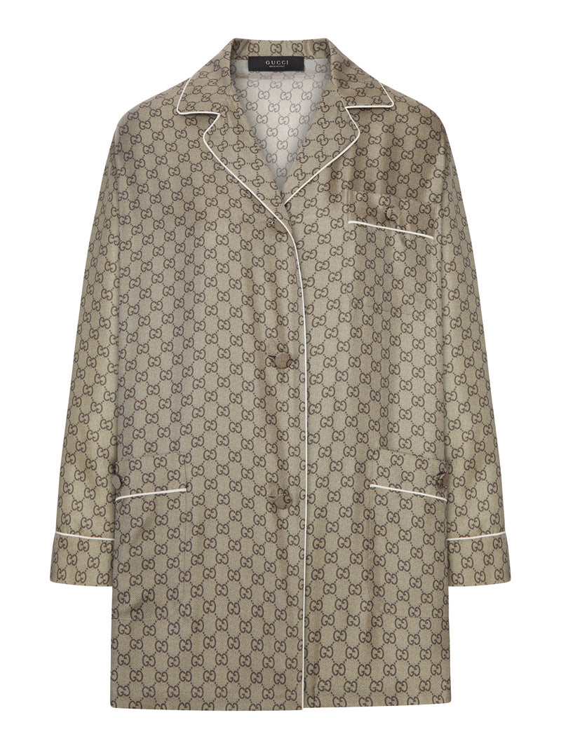 CAMICIA IN TWILL DI SETA STAMPATA