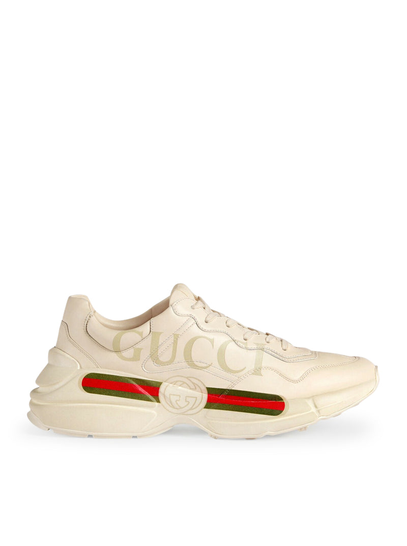 SNEAKER RHYTON DONNA IN PELLE CON LOGO GUCCI